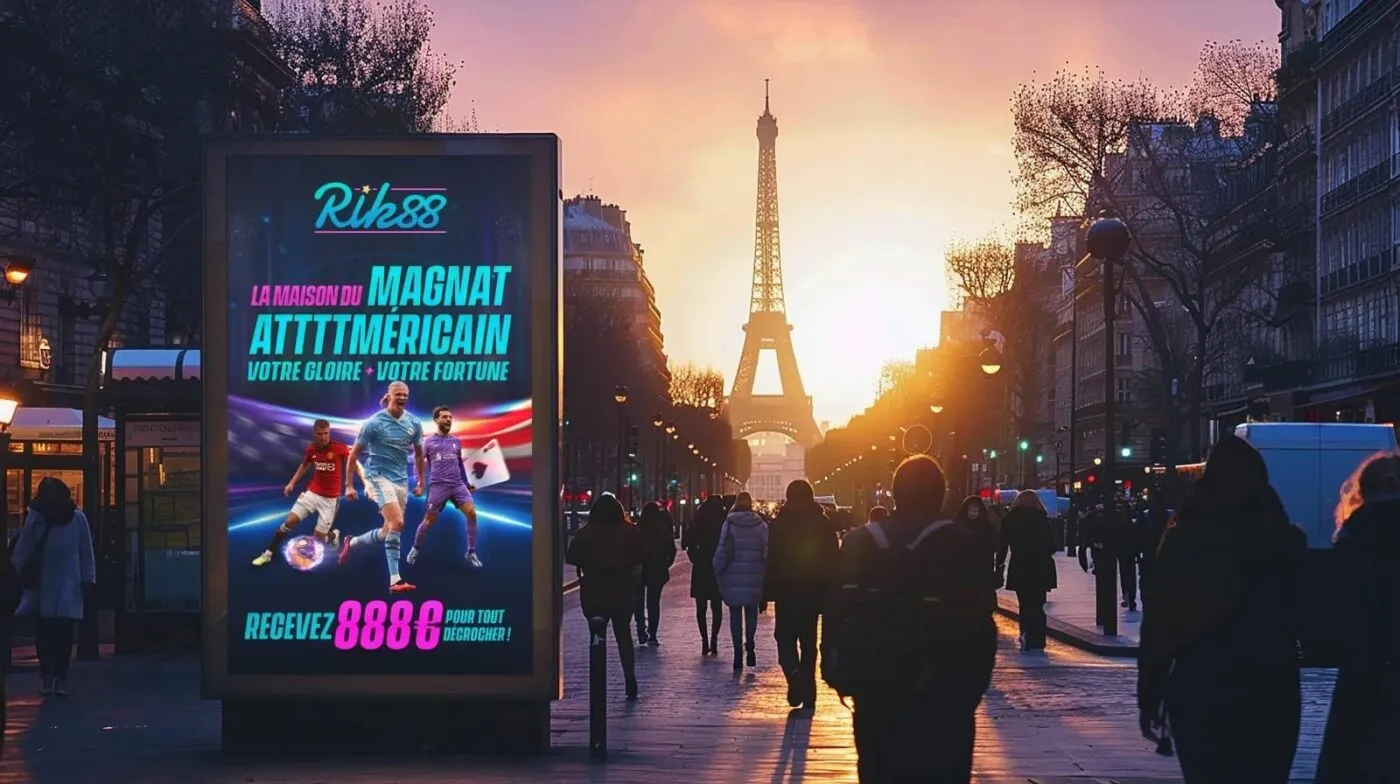 Billboard Rik88 được cho là xuất hiện trước tháp Eiffel – táo bạo thật hay chỉ là CGI tinh vi?